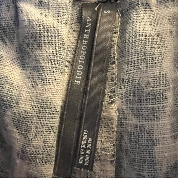 Anthropologie Leopard Print Wide Leg Smocked Waist Linen/Cotton Blend Pants S - Picture 4 of 5